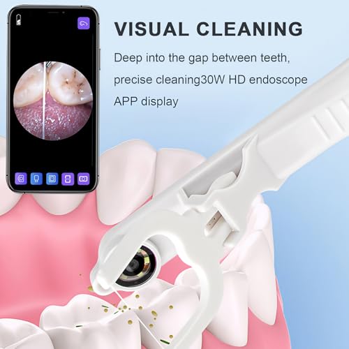 Electric Water Flosser with 50 Replacement Heads & Real-Time Camera