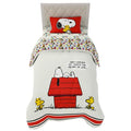 Peanuts Snoopy Reversible Comforter & Sheet Set - Twin Size, Red Variation