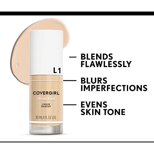 COVERGIRL truBlend Liquid Foundation Creamy Beige D1 - Pack of 2, 1 oz Each