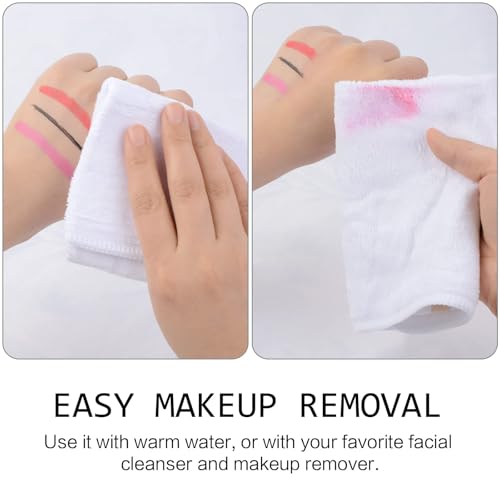 Reusable Microfiber Facial Cloths 12x12 Inch White Pack of 20 - Fast Drying & Soft