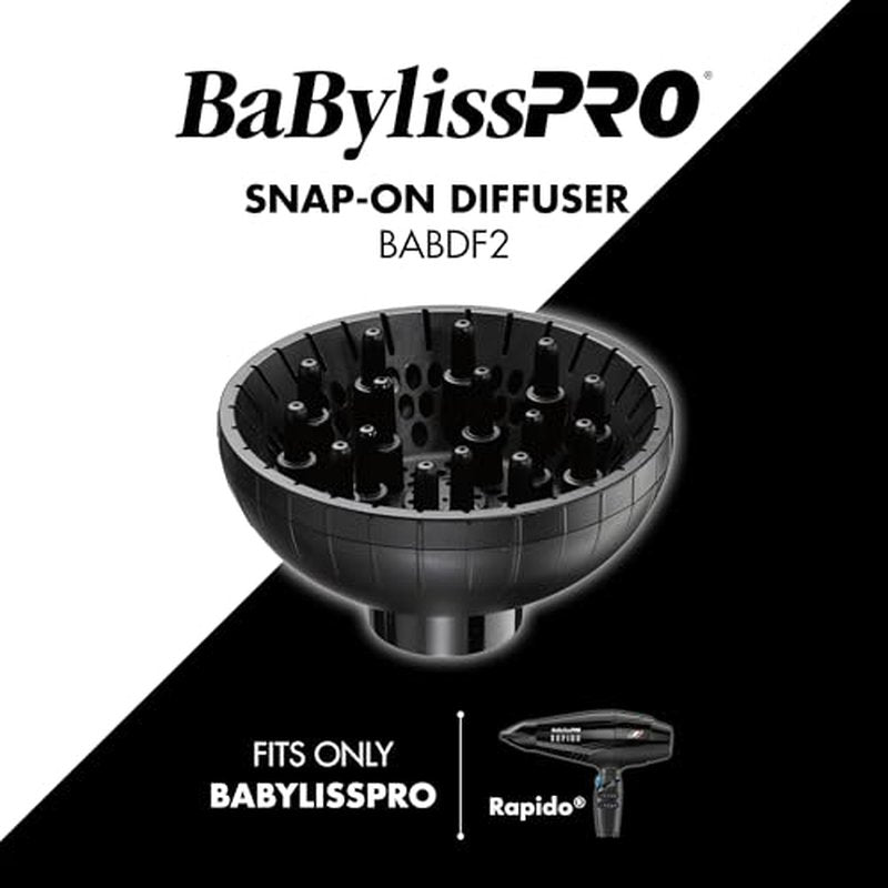 BaBylissPRO Snap-On Diffuser Attachment for Hair Dryer - for Rapido or Brava Hair Dryer ONLY, BABDF2