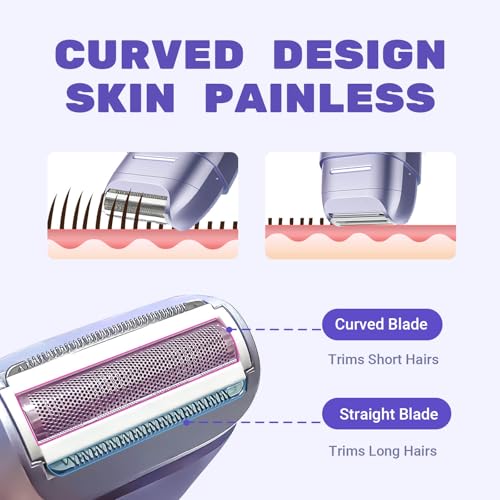 Electric Shaver For Women, Waterproof Wet Dry Mini Electric Razors For Women - Cordless Rechargeable Foil Shaver For Hair Removal, Legs, Face, Body, Bikini,Sensitive Skin, Teens, Ladie(Silver)