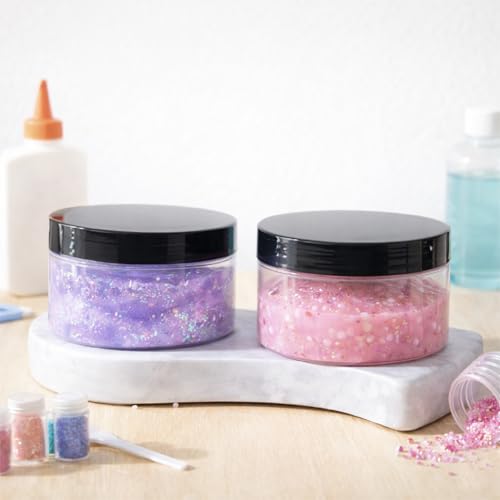 10 oz Clear PET Jar with Black Lid and Label - Leakproof Storage, Versatile for DIY & Kitchen