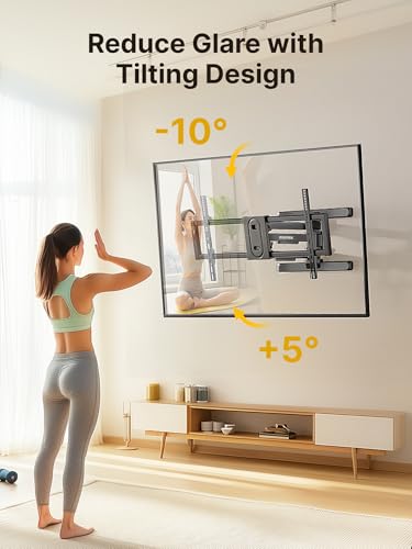 monTEK Full Motion TV Wall Mount 43-95 Inch Supports OLED, QLED, LED TVs