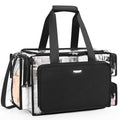 Extra Large Clear Makeup Organizer Bag with Dividers & Shoulder Strap - Professional Cosmetic Travel Tote