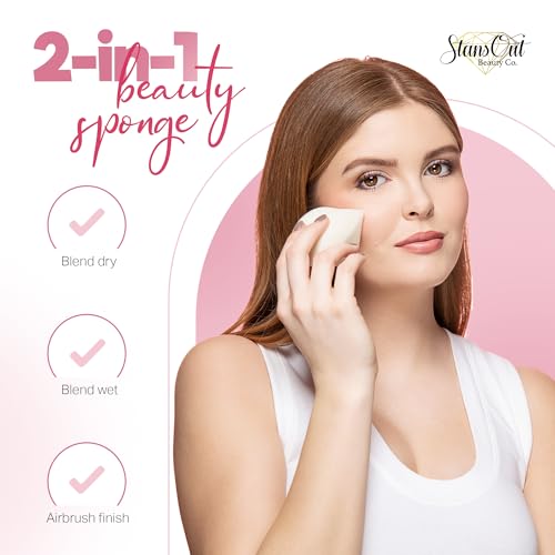 StansOut Memory Foam Makeup Sponge ? No-Water-Needed Blender for Liquid, Cream & Powder Foundation ? Airbrush Finish, Flawless Application