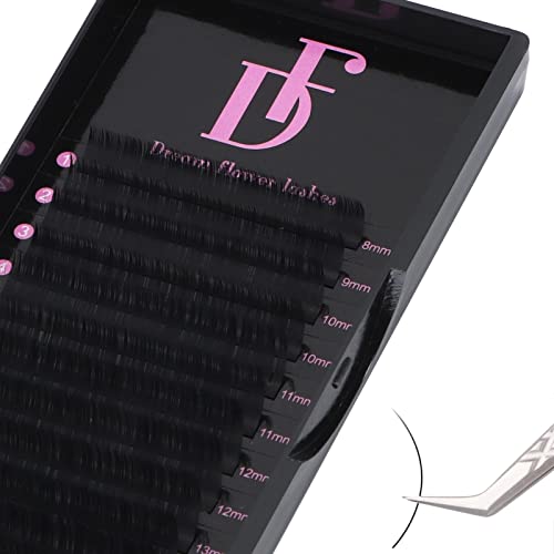 DF Lash Extension Volume Lashes Extension 0.03 CC Curl 15-20mm Mixed Tray Individual lash Extensions Classic Lash Extensions Soft Matte Black Single Eyelashes Professional Salon Use