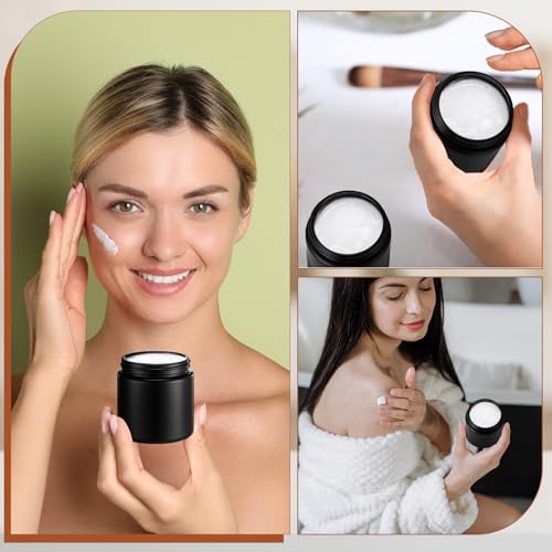 Norme 36pcs 4oz Glass Cosmetic Jars with Black Lids - Reusable & Leakproof