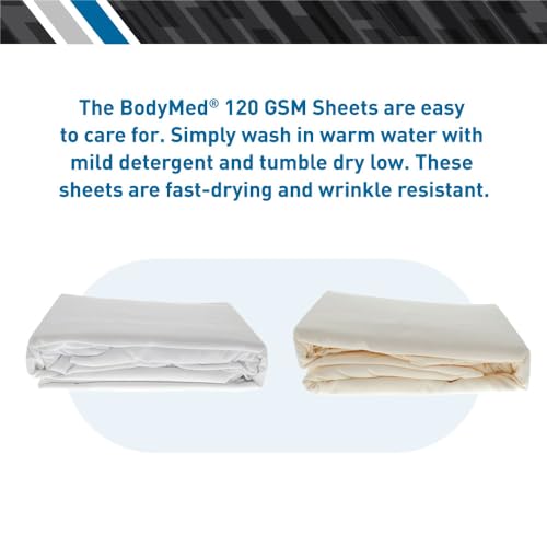 BodyMed Microfiber 120-GSM Massage Sheets, 3-Piece Set - Lightweight and Wrinkle Resistant for Massaging, Spas, Salons, and Clinics, White