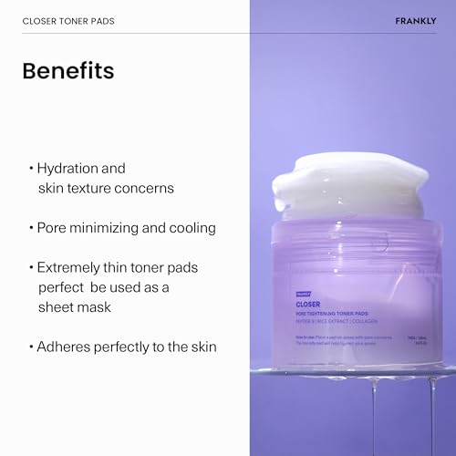 FRANKLY Pore Perfecting Set ? Closer Serum, Toner Pads & Cleansing Oil | Deep Cleansing, Hydration & Pore Refining | Vegan Korean Skin Care | Skincare Gifts for Women