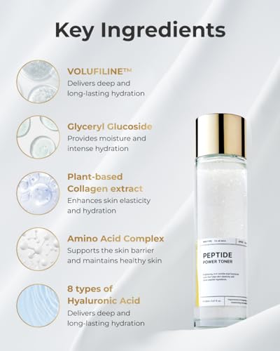 BOM Peptide Power Toner with 99% Gold & Collagen Boost, Hydrating Serum-Like Facial Toner, 5.07 Fl Oz