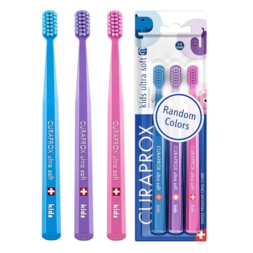 Curaprox Kids Ultra Soft Toothbrush 3-Pack - Swiss Made Pediatric Oral Care
