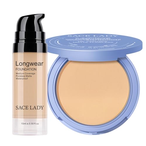 SACE LADY 2-Pack Face Makeup Set with Foundation & Oil Control Powder