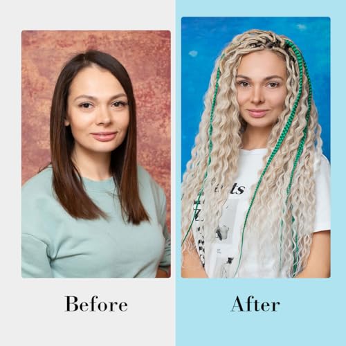 24 Inch 3-in-1 Mixed Double Dreadlock Extensions - Ombré Purple, 15 Pieces, DE-24 Inch