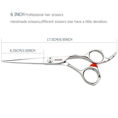 KINSARO 6 Inch Professional Hair Cutting Scissors 440C Steel Shears