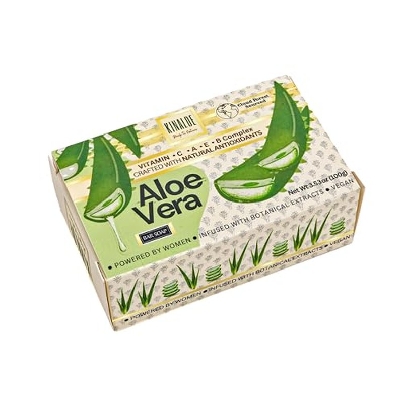 Aloe Vera Soap Bar ? Natural Moisturizing Cleanser for Face and Body, Soothes Irritated Skin, Helps Relieve Sunburn, Hydrates and Softens (1 Pack)