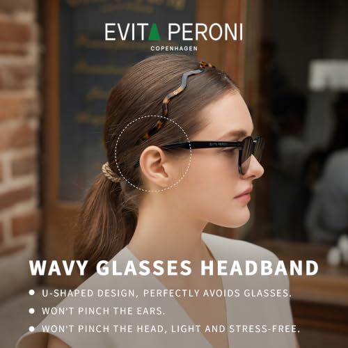 Tortoise Wavy Glasses Headband for Women Eyewear Friendly No Headache Hair Accessory