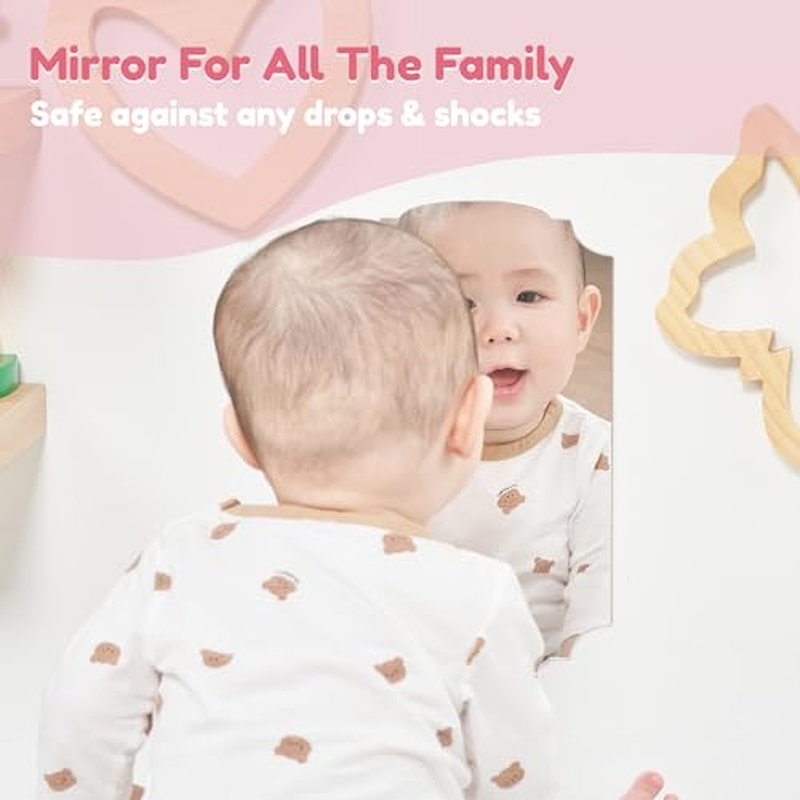 2PCS MYRO Self-Adhesive Designed Mirror 7" x 12¡° Shatterproof Locker Mirror Shower Bathroom Mirror with Strong Adhesive Tapes, Ideal for School Classroom Playroom Office Camping, 3.5OZ, Venetian
