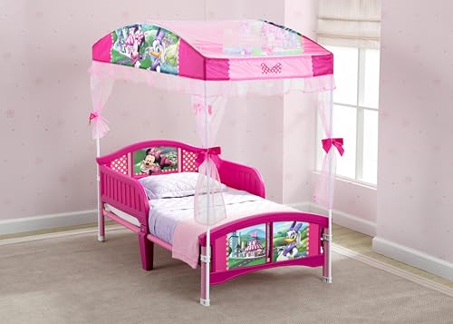 Toddler Bed with Canopy - Minnie Mouse Kids Bed for 15 Months+ - Safe & Easy Transition