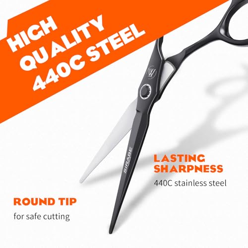 Sirabe Professional Hair Cutting Scissors - Ultra Sharp 440C Stainless Steel Barber Shears for Salon & Home