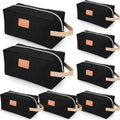 Travel Toiletry Bag Set - 8 Black Waterproof Organizer Bags for Men & Groomsmen