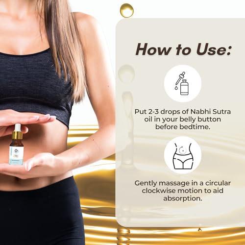Belly Button Oil for Digestion Support with Castor Ginger Black Seed Coconut Oil - 15ml