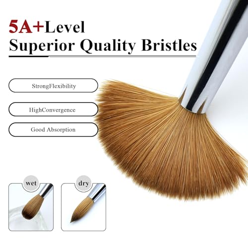 Professional Acrylic Nail Art Brush - Black Metal Handle #16