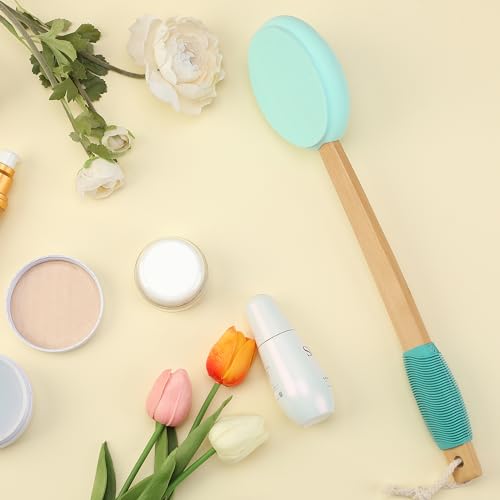 Slick- Lotion Applicator, 17 Inch, 2 Pack, Green and Pink, Back Applicator Lotion, Certified Organic, Easy Reach Washable, Self Tanner for All Skin Tone