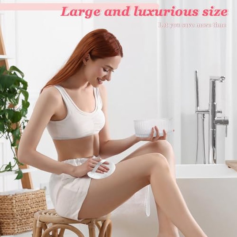 3Pcs Extra Large Body Powder Puff & Luxury 6" Glass Jar Dusting Powder Container with Puff for Women Bath Powder Puffs Perfect for Talcum or Loose Powder (White)
