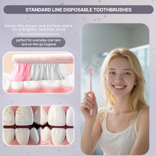 Bulk Disposable Toothbrushes 240 Count - Individually Wrapped, Soft Bristles, Travel-Size