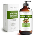 velona Sweet Almond Oil - 16 Fl Oz in Glass Bottle | 100% Pure and Natural Carrier Oil |Cold Pressed | Skin, Hair, Body & Face Moisturizing | Use Today - Enjoy Results¡¦