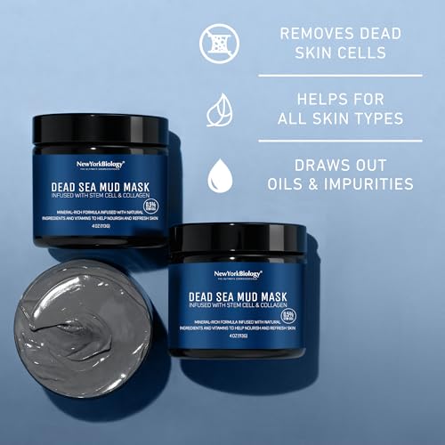 Dead Sea Mud Mask with Stem Cell & Collagen - 4 oz Pack of 2 - Hydrating Facial Mask for All Skin Types
