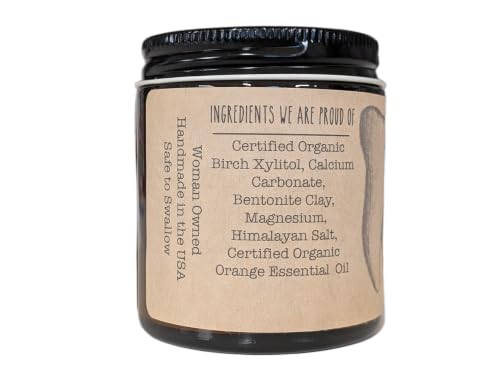 Simply Sooney Organic Vegan Fluoride-Free Tooth Powder with Orange Essential Oil - Glass Jar