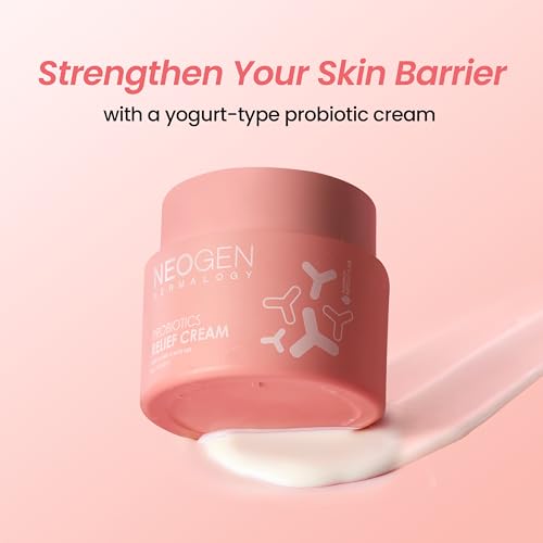 NEOGEN Probiotics Relief Cream 1.76 oz (50g) - Hydrating & Firming Facial Moisturizer with Probiotics Lactobacillus & Bifida & Collagen - Korean Skin Care