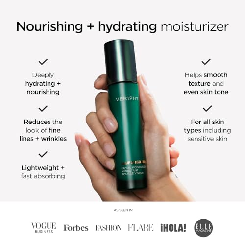 Veriphy Hyaluronic Acid & Avocado Moisturizer for Dry Skin - Fast-Absorbing Facial Lotion