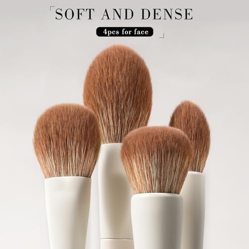 15-Piece Makeup Brush Set with Synthetic Bristles for Face & Eyes