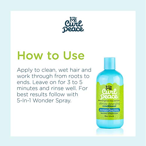 Just For Me Curl Peace Ultimate Detangling Conditioner - Nourishes & Replenishes, Contains Marshmallow Root Extract, Cocoa Butter & Raw Honey, Sulfate Free, No Animal Testing, 12 oz