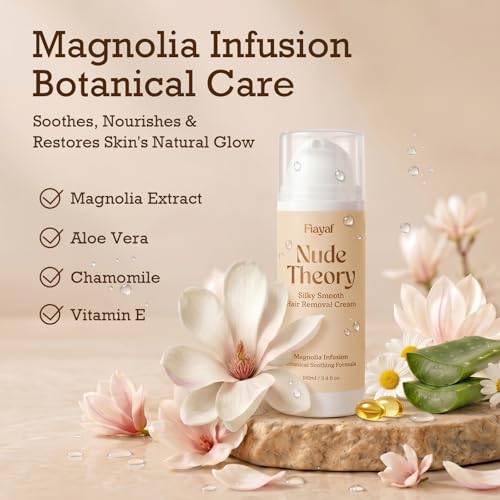 Magnolia Scent Hair Removal Cream - 6.8 fl oz, Pack of 2 - Gentle, Botanical Formula