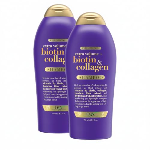 Extra Strength Biotin & Collagen Volumizing Shampoo Pack of 2 – Thicker, Fuller Hair