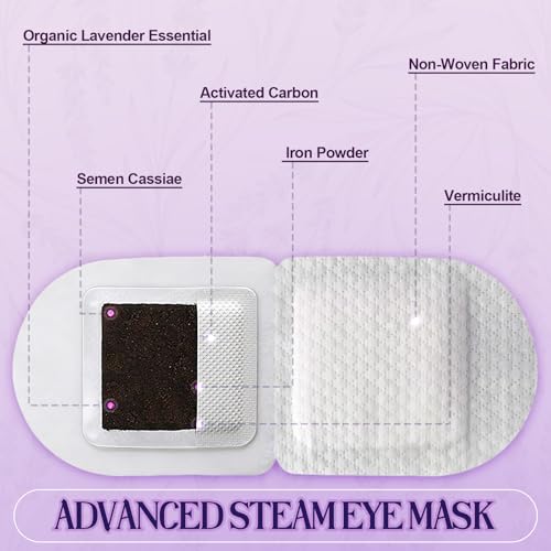 Steam Eye Mask, Heated Eye Mask For Sleep & Dry Eye Relief, Stye Eye Treatment, Warm Compress, Spa, Travel Essentials & Relaxation Disposable Eye Mask, Lavender 18 Pack