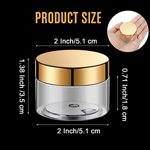 36 Pack 4 oz Plastic Cosmetic Jars with Gold Lids - Airtight Reusable Storage Containers