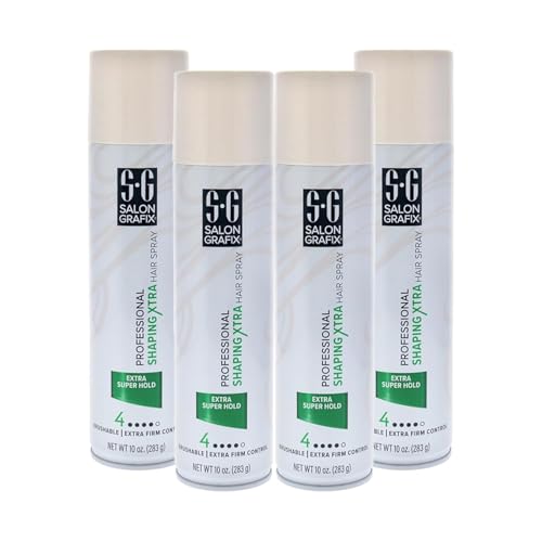 Extra Super Hold Hair Spray 4 Pack - Brushable, Fresh Scent, Professional Quality