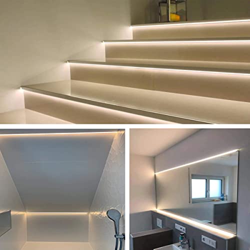 Besseto Plaster LED Channel Kit 6 Pack 6.6ft Trimless Recessed Wall & Ceiling Lighting