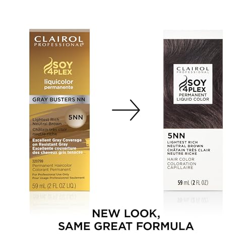 Clairol Professional Permanent Liquicolor for Light Brown/Medium Brown Hair Color with 100% Gray Coverage | Packaging May Vary
