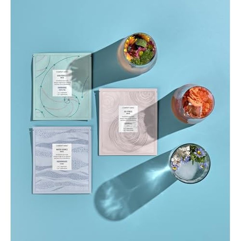 Bella Gl'amore Crystal Collagen Beauty Facial Mask, Facial Spa Mask, Plant Essence, Seaweed, Hyaluronic Acid, Hydrating, Moisturizing, Revitalizing, Anti-Aging, 10-Pack