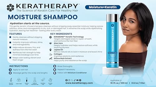 Keratherapy Keratin Moisture Shampoo for Oily Scalp & Dry Ends 33.8oz