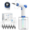 Featjoy Electric Ear Wax Removal Kit - White & Dark Blue, Safe & Quiet Ear Irrigation