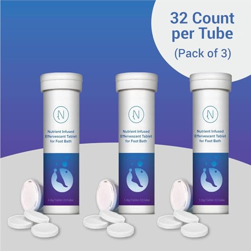 Diabetic Foot Soak Effervescent Tablets Pack of 3 (96 Count) - Rehydrate & Soothe Feet