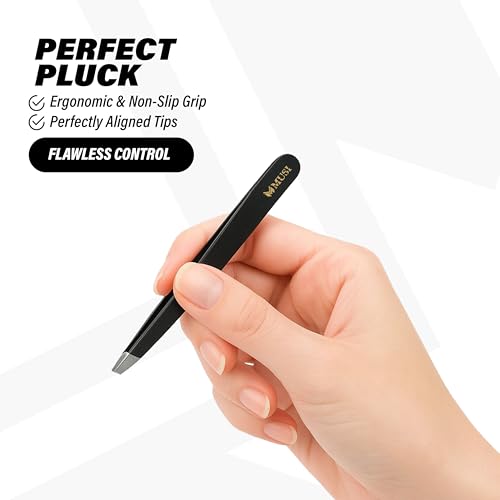 MUSI tweezers Shape Eyebrows & Remove Facial Hair, Ingrown Hair, Chin & Splinters ? Expert Tweezers Kit with Eyebrow Scissor, Professional Multipurpose tweezers kit, Stainless Steel Men & Women