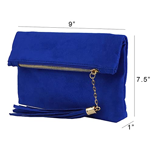 JNB Women's Faux Microsuede Foldover Mini Pouch
